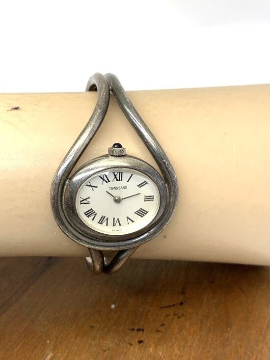 Townsand Women\'s Watch Vintage Manual Wind Made in France Sterling Silver Bangle main image 9